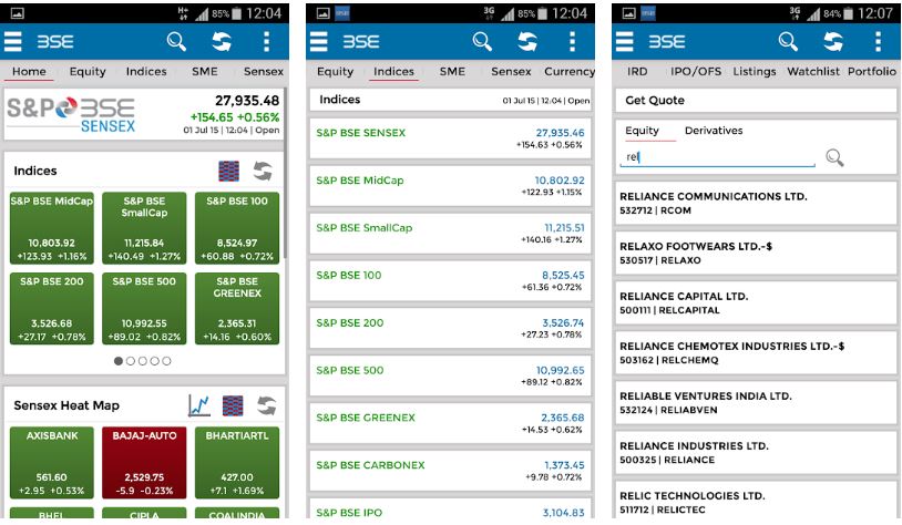 BSEIndia on Mobile App