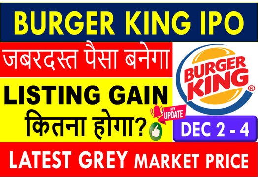 Burger King IPO Listing on 14th December on NSE and BSE