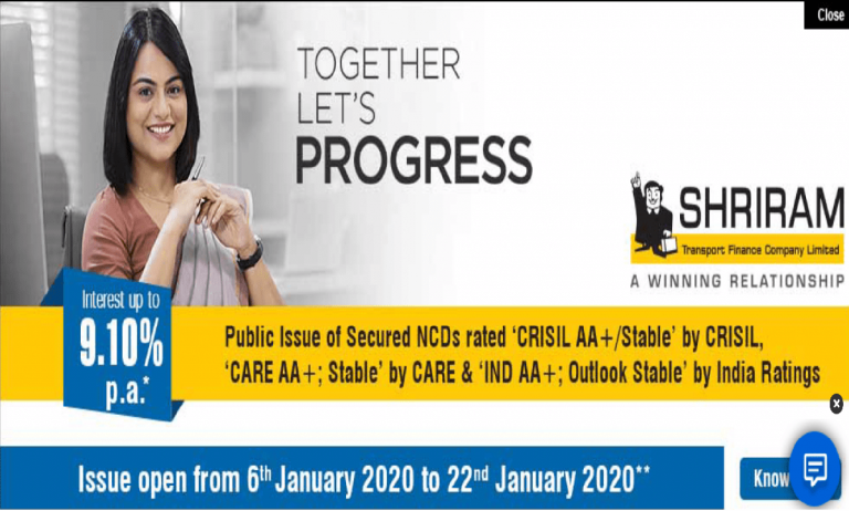 Shriram Transport NCD: (9.10%) STFC NCD Details & Review Jan 2020